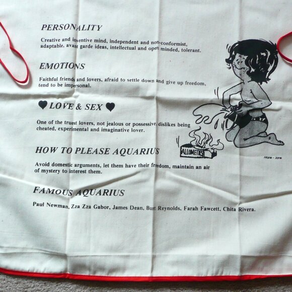 NWOT Bib Apron Aquarius Zodiac Stars Astrology Cooking Baking Kitchen Linens - Picture 2 of 3